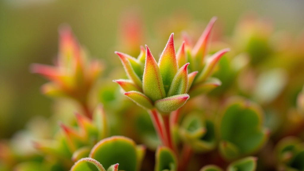 Close-up of glasswort plant showing succulent leaves with seasonal color variation in salt marsh